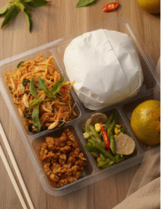Nasi Kotak Jogja Isi Ayam suwir Kemangi